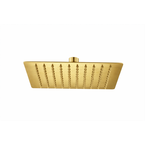 Ducha Chuveiro Quadrada 20x20 Slim Ultra Fina Dourado Escovado Metal Premium Luxo
