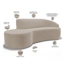 Ver imagem 6 de Sofá 4 Lugares Curvo Living Firenze Direito D02 Veludo Champagne 280cm C-68 - Lyam