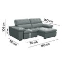 Ver imagem 6 de Sofa Retratil Reclinavel 2 Lugares 1,80m Crystal Veludo Cinza Lansofbr Lansof Brasil