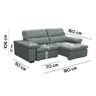 Sofa Retratil Reclinavel 2 Lugares 1,80m Crystal Veludo Cinza Lansofbr Lansof Brasil - 6