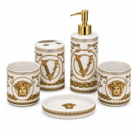 Jogo para Banheiro Lavabo Versace 5 Peças