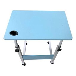 Mesa Mesinha Lateral Cama Multiuso Notebook Café Porta Copo:azul - 1