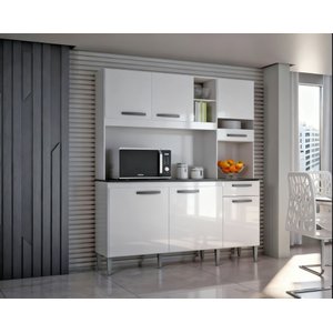 Armário Cozinha Completa Bárbara 6 Portas 1 Gaveta Mdp/mdf Poquema Móveis