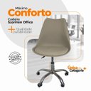 Ver imagem 4 de Cadeira Office Base Cromada Oficial com Rodízio Giratória Saarinen - Bege - 6
