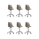 Ver imagem 1 de Cadeira Office Base Cromada Oficial com Rodízio Giratória Saarinen - Bege - 6