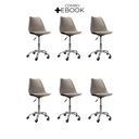 Ver imagem 2 de Cadeira Office Base Cromada Oficial com Rodízio Giratória Saarinen - Bege - 6