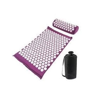 Kit de Bem-estar Doméstico: Tapete e Travesseiro Acupress Brasil "roxo" Tamanho Grande
