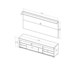 Rack com Painel para TV até 55 Polegadas Twin Espresso Móveis - 3
