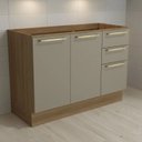 Ver imagem 1 de Balcão de Pia de Cozinha 120cm 02 Portas 03 Gavetas Botanic Kappesberg