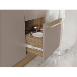 Balcão de Pia Cozinha Botanic 120cm 02 Portas 03 Gavetas M624 Kappesberg - Nogueira/fendi - 4