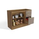 Ver imagem 2 de Balcão de Pia Cozinha Botanic 120cm 02 Portas 03 Gavetas M624 Kappesberg - Nogueira/fendi