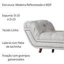 Ver imagem 3 de Recamier Sofá Divã Namoradeira Sienna 140 Cm Casal Linho