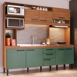 Cozinha Completa Marilia 8 Portas 2 Gavetas Freijó/Oliva - Irm Móveis - 1