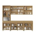 Ver imagem 3 de Cozinha Completa Modulada 5 Peças 12 Portas 5 Gavetas Nesher Simone Mendes 270cm Mdf Carvalho/greige