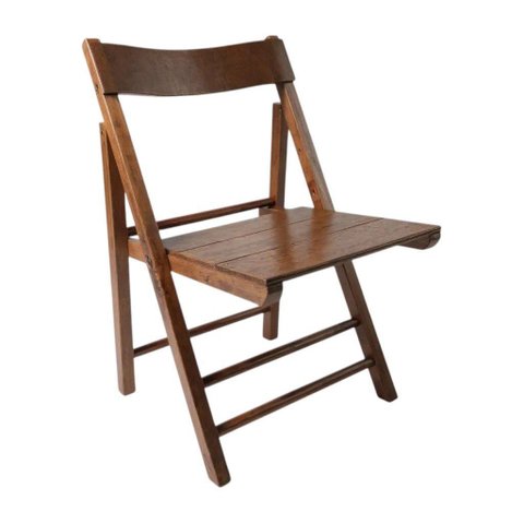 Cadeira Dobrável em Madeira com Assento Multilaminado e Encosto Anatômico Preebel Castanho
