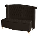 Ver imagem 1 de Kit de Quarto Cabeceira de Cama Box e Calçadeira Baú Toquio Casal Queen 160 Cm Suede Marrom Ec Móvei