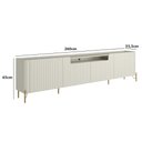 Ver imagem 2 de Rack para Sala 260cm com 4 Portas Brise Pés Metal 100% Mdf Cor:luna com Dourado