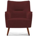 Ver imagem 6 de Kit 02 Poltronas Decorativa Fixa Pés de Madeira Isabella D02 Veludo Marsala C-278 - Lyam Decor