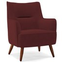 Ver imagem 4 de Kit 02 Poltronas Decorativa Fixa Pés de Madeira Isabella D02 Veludo Marsala C-278 - Lyam Decor