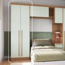Ver imagem 2 de Guarda-Roupa Modulado 2 Portas 3 Gavetas com Cabideiro Infinity Marrom/Cedro/Pistache