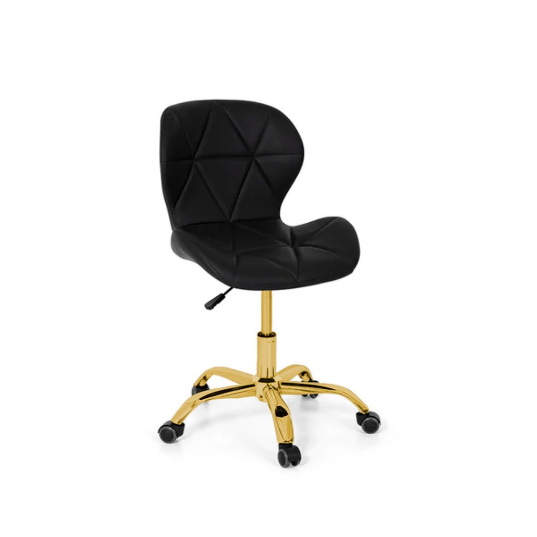 Cadeira Office Eiffel Slim Base Giratória Preta - Gold - 2