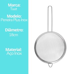 Peneira Aço Inox Prime 18cm - Tuut - 5