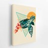 Tartaruga Formas Geométricas Colorido Quadro Canvas 140x90cm - 2