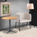 Ver imagem 1 de Mesa P/bar e Lanchonete Shery Redonda Tampo Madeira Maciça Base Metal Driftwood/grafite G54 - Gran B