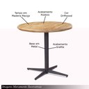 Ver imagem 3 de Mesa P/bar e Lanchonete Shery Redonda Tampo Madeira Maciça Base Metal Driftwood/grafite G54 - Gran B