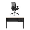Ver imagem 1 de Kit Mesa de Escritório 120x60cm com Gaveta + Cadeira Netflex