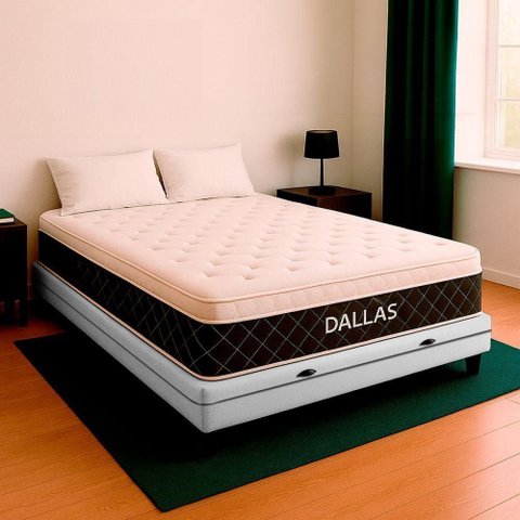 Cama Box Baú Viúvo e Colchão Dallas Molas V-store Cor:branco
