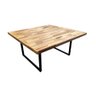 Mesa Industrial Apolo Quadrada 1,50x1,50 Madeira Maciça Taúri de Marchetaria com Ferragem Preta - 1