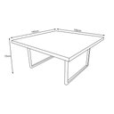 Ver imagem 4 de Mesa Industrial Apolo Quadrada 1,50x1,50 Madeira Maciça Taúri de Marchetaria com Ferragem Preta
