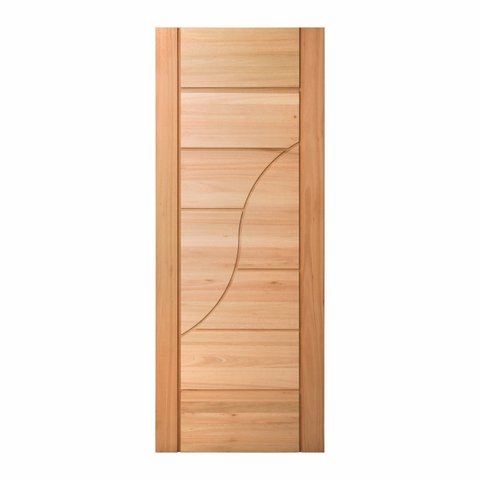 Folha de Porta Maciça em Eucalipto Acabamento Natural 210x80cm PM91 Sublime Cruzeiro Portas