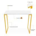 Ver imagem 3 de Escrivaninha Mesa de Apoio Industrial 90cm MDF Dourado Branco