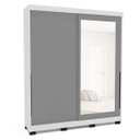 Ver imagem 2 de Roupeiro Madri 2 Portas Correr c/ Espelho 177x213cm Cinza/Branco 250830