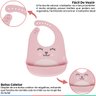 Babador Silicone Para Bebê +3 Meses Impermeável com Bolso Coletor de Migalhas Gumy Buba - Rosa - 3