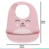 Babador Silicone Para Bebê +3 Meses Impermeável com Bolso Coletor de Migalhas Gumy Buba - Rosa - 4