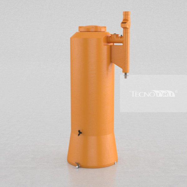 Reservatório de Água de Chuva - Cisterna Vertical Modelo 750 Litros - Ecosoli Laranja - 5