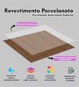 Ver imagem 2 de 10 Placas Revestimento Porcelanato Laminado Madeira Escura 25x25cm