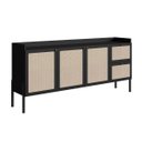 Ver imagem 2 de Balcão Buffet 3 Portas 180cm Palhinha Pé Madeira Nero