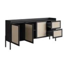 Ver imagem 3 de Balcão Buffet 3 Portas 180cm Palhinha Pé Madeira Nero