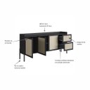 Ver imagem 4 de Balcão Buffet 3 Portas 180cm Palhinha Pé Madeira Nero