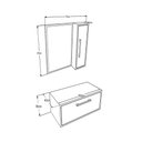 Ver imagem 4 de Armario Gabinete Suspenso Espelheira Alice Mel Arenas 80cm para Banheiro com 1 Porta sem Cuba