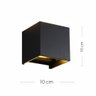 Kit com 5 Luminária Arandela Lux Box 3W 3000K Preto - 3