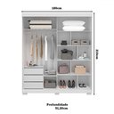 Ver imagem 4 de Guarda-roupa Casal Athena 2 Portas 3 Gavetas 100% Mdf Branco - Acp Móveis