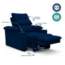 Ver imagem 7 de Poltrona Reclinável Retrátil Bonari com Assento Confortável Veludo Azul Marinho Loja Sheep