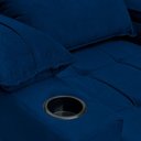 Ver imagem 3 de Poltrona Reclinável Retrátil Bonari com Assento Confortável Veludo Azul Marinho Loja Sheep
