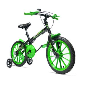 Bicicleta Bike Infantil Aro 16 Ravok com Rodinhas 3 a 7 Anos Cor:verde