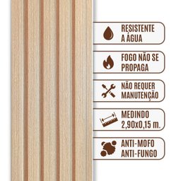 Painel Ripado Wpc Interno Low Cor: Frejó Liso 1,45m X 15cm (0,21m²) Woopo - 11